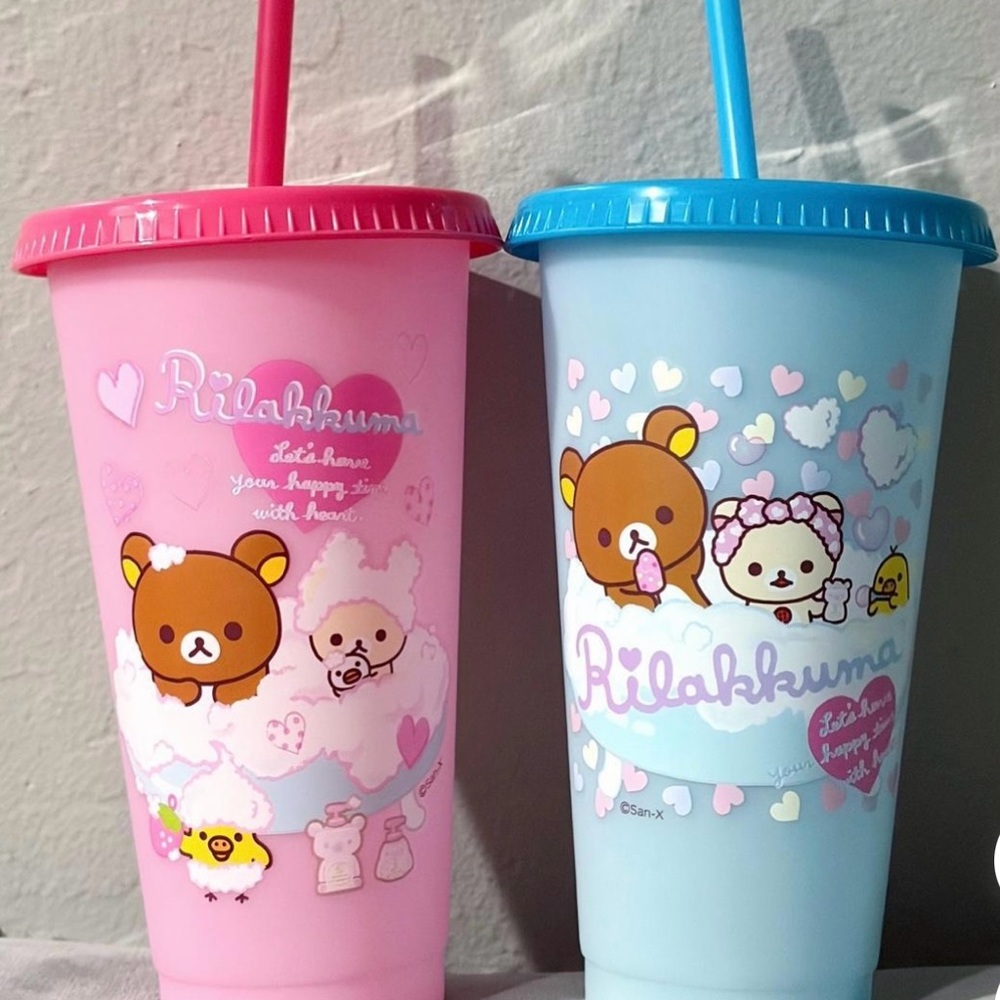 Rilakkuma Pink and Blue Tumbler Set